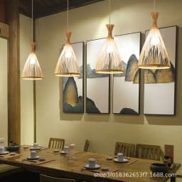 Newest Bamboo Pendant Lamp Ceiling Lights Rattan Wicker Lustre Hand Knit Braiding Suspended Home Dining Braided Indoor Decor Hot