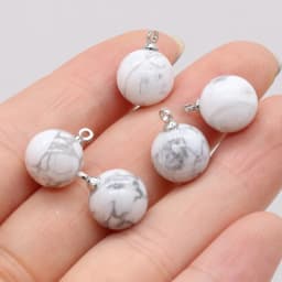 5pcs Natural Stone Agates Crystal Quartzs Damation Jaspers / Amethysts Pendant for Necklace Earring or Jewelry Making Size 10mm