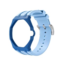 2in1 Bioceramic Case&Silicone Strap For Swatch x AP Royal pop Pocket watch bands Modification kit integrated Silicone Wirstband