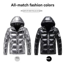 Winter Outdoor High Quality Bright Padded Jacket Trendy Hoodie Thickened Windproof Warm Non Washable Down Jacket Cotton Jacket
