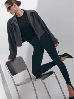 Seamless Black Leggings with Straps Yoga Summer Slightly Fashion Sexy High Waist Slim Tights Hip Lift