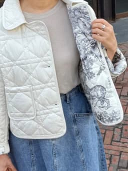 Retro Pattern Quilted Cotton Jacket Women's Fashionable Diamond Grid Small Fragrance Style Coat Korean Version Wearable on Bo...