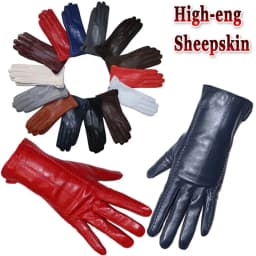Genuine Sheepskin Gloves Women's Winter Warm Thickened Thin Touch Screen Leather Gloves Outdoor Riding High-end Fashion New 2026