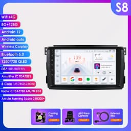 Hizpo AI Voice Wireless CarPlay Android Auto Radio For Smart Fortwo 451 2005 - 2010 4G BT Car Multimedia GPS 2din Autoradio 7862