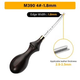 WUTA 1PC Leather Edge Beveler PRO Skiving Craft Work M390 / DC53 Steel Ebony Handle Cutter Edger Creaser Skiver Leather Tools