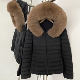 OFTBUY Goose Down Real Fox Fur Collar Lightweight Quilted Zip Up Clothes New Winter Puffer Coat Women Short Hooded Down Jacket