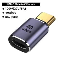 USB C Converter Thunderbolt Type C Adapter USB 4.0 Female to Male Right Angle Elbow USBC Earphone Audio Data Charge Extender
