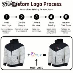 Custom Your Logo Men Spring and Autumn Zipper Printing Sports Harajuku Windbreaker DIY Design Hooded Hoodie Tops