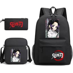 Demon Slayer Anime Print School Backpack Set 3Pcs with Shoulder Bag Pencil Case for Boys Girls
