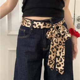 Retro Leopard Print Scarf For Women Narrow Long Hair Tied Fashion Neckerchief Women Belt Scarf Accessories