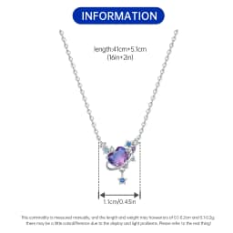2026 Original 925 Sterling Silver Planet Necklace Love Heart Zircon Inlaid Romantic Fashion Fine Jewelry Party Gifts for Women