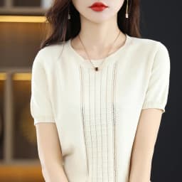 Women's T-Shirt Summer New 100% Cotton Pullover Short Sleeve Casual Solid Color Knit Crew Neck Ladies Tops Tees Blouse