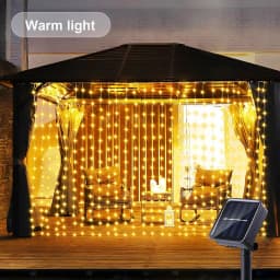 Solar LED String Lights Curtain Light Outdoor Garden Solar Copper Wire Fairy Lights Wedding Holiday Christmas Decor Solar Lamps