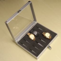 Aluminum Structure Watch Storage Box 12 Grid Slot Jewelry Display Square Case Suede Inside Rectangle Watch Holder for Organizing