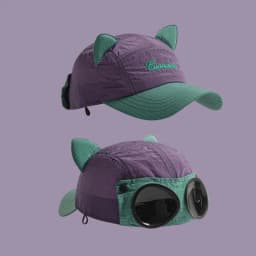 Fashion Cat Ear Sunglasses Pilot Hats Quick-drying Color Matching Baseball Cap Breathable Sun Protection Sunshade Hat Unisex