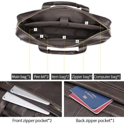 WESTAL 17'' Laptop Bag for Men Briefcases Genuine Leather Totes a4 Document Bags Men's Business Bag Leather Men Handbags 5013