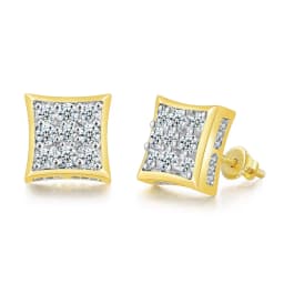 Hip Hop 8MM Square Stud Earrings For Women Men Iced Out Bling Micro Full Pave Rhinestone CZ Stone Earring Trendy Jewelry OHE127