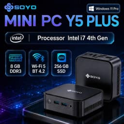 SOYO Y5 Series Mini PC Intel 4th Gen Core CPU 128GBSSD 8GB RAM Wifi5/BT5.0 Window10/11 RPO Quiet operation suitable for home use