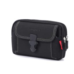 Durable Canvas Phone Waist Pouch, Buckle Closure Belt Holster, Multi‑Layer Utility Waist Bag for Hiking Travel Daily Carry