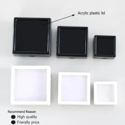 Wholesale Gemstone Storage Display Box Loose Diamond Jewelry Organizer Case Pendant Holder Acrylic Glass Top Gem Jars 100Pcs/Lot