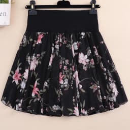 Summer Polka Dot Chiffon Short Skirt Women's High Waist A-Line Half-length Puffy Skirt Anti-Light Large Size Commute Style