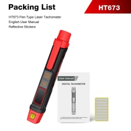 HABOTEST New HT673 Pen-Type Laser Tachometer Non Contact Digital RPM Meter 10-99999RPM Dual RPM&Count Mode Portable Speed Tester