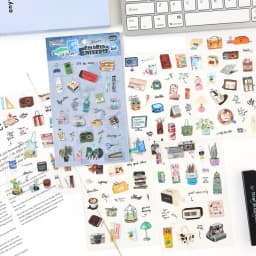 TIANZI 6 sheets Cute Magazine Scrapbooking Stickers Book DIY Junk Journal Material Decoration Album Diary Stationery supplies