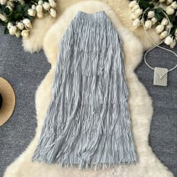 New In 2026 Spring Summer Tassel Midi Long Skirt For Women Trendy High Waist Streetwear Casual Skirts
