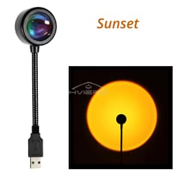 LED Sunset Lamp Nightlight USB Projector Birthday Party Decoration Mood Lights Bedroom Living Room Wall Photography Multipurpose