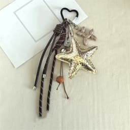 2025 New PU Leather Starfish Bag Charm Cute Decorative Keychain Decoration Fashion Braided Rope Bag Accessorie