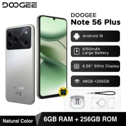 Global Version DOOGEE Note56 Plus Android 16 Smartphone 48GB+256GB 6150mAh Large Battery 6.56'' 90Hz Display 50MP Camera NFC