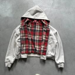 Splicing Double-Sided Printed Cardigan Hoodie Men's Spring Autumn Trend American Retro Loose Hooded Jacket