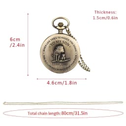 Best Gift For Son Lion Man Quartz Pocket Watch Necklace Chain For My Son Love Dad Design Pendant Watch