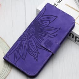 Funda iPhon 14 Wallet Flip Phone Case for iPhone 17 16 15 14 13 12 11 Pro Max 7 8 Plus Cases Sunflower Leather Back Cover Women