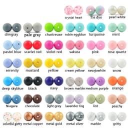 LOFCA 50Pcs/Lot Silicone Bead 9/12/15MM Used In Jewelry Making Necklace Bracelets Keychain Jewelry Accessories