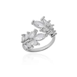 Luxury White Leaf Stainless Steel Ring for Women Gold Color Open Finger Rings Party Vintage Jewelry Accessories Birthday Gifts