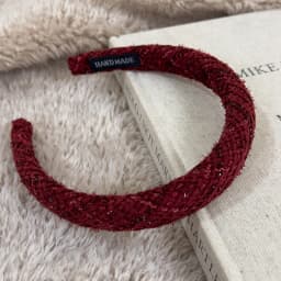 Red New Year Headbands Autumn/Winter Retro Woolen Knitting Hair Band for Woman Girls Temperament Hair Hoop Christmas Accessories