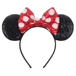 Cute Women Mouse Ears Leopard Print Headbands for Girls Baby Women Sequins 5"Bows Hair Accessories Adults Hairbands Kids Gift