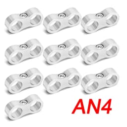 10Pcs Universal Aluminum AN4 AN6 AN8 AN10 AN12 Car Billet Oil Fuel Water Hose Tube Seprator Divider Clamp Line Separator Bracket