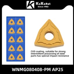 Kakarot Carbide Insert WNMG080404-CQ AP45 WNMG 080408-TM Turning Tools Rough machining CNC Lathe Cutter 10pcs Blade Plate