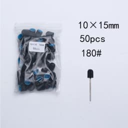 50PCS Green Nail Sanding Caps Bands With Rubber Drill Polishing Nail Art Rotating Remove Burrs Manicure Pedicure Accessory Tool