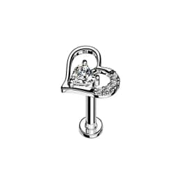 ASTM F136 G23 Titanium Flower Moon Heart Threadless Piercing Leaf Drop Pin Push in Lip Stud Daith Conch Earring 16G 18G 20G