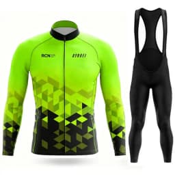 Rvouei Team Autumn Cycling Jersey Bib Pants Set Ropa Ciclismo Bicycle MTB Clothing Road Bike Suit Men Long Sleeve Bicicleta Set