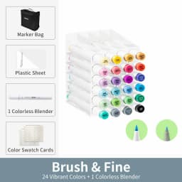 Ohuhu Honolulu B Marker Pen Set Color Markers Alcohol Art Markers Refillable Dual Tips Sketching Drawing Manga School Supplies