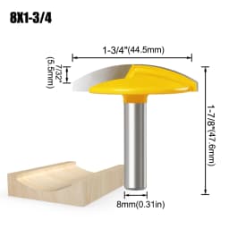 6 8 12mm 1/4 1/2" Shank Thin Bottom Cleaning Router Bit Woodworking Round Bottom Milling Cutter For Circular Grooving