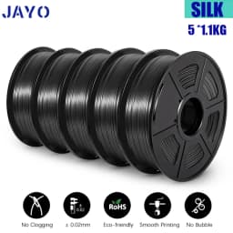 JAYO Filament PLA Plus Silk 5 Rolls 3D Printer Filament 1.75mm 1kg No Bubble 3D Printer Materials for FDM 3D Printing Materials