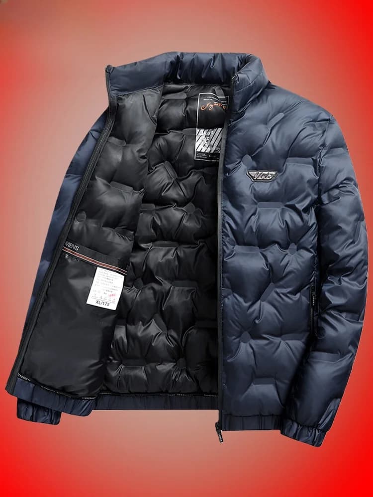TUCANO Winter Thickened Men's down Jacket Stand Collar Anti-Cold Warm Cotton Casual Zipper Closure Fashion City Style Loose Fit