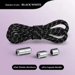 2024 New Round Elastic Laces Sneakers Shoelaces Without Ties No Tie Shoe Laces Kids Adult Quick Shoe Lace Rubber Bands for Shoes