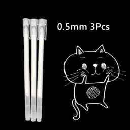 3 Pcs Creative White Ink Gel Pen Highlight Marker Pen 0.8mm Fine Tip for Student Stationery Drawing Art Writing School Supplies