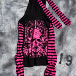 2026 New Japanese Vintage Patchwork Y2K Gothic Skull Print Bunny Ear Punk Streetwear Winter Coat For Edgy Girls